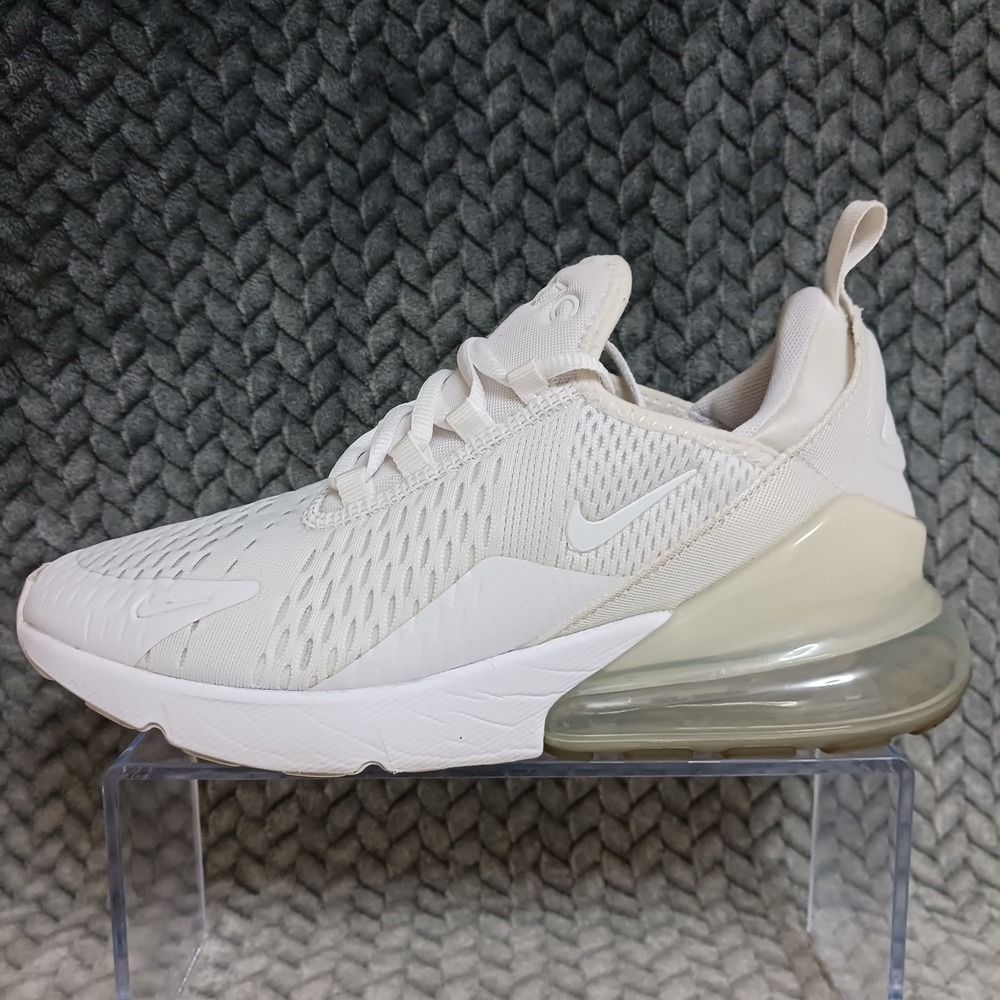 Nike Air Max 270 White Metallic Silver GS Walking Running Shoes Sz 6.5Y Womens 8 - Picture 11 of 14